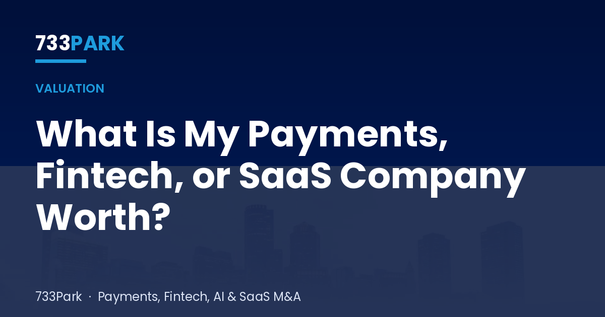 What Is My Payments, Fintech, or SaaS Company Worth? — 733Park insights